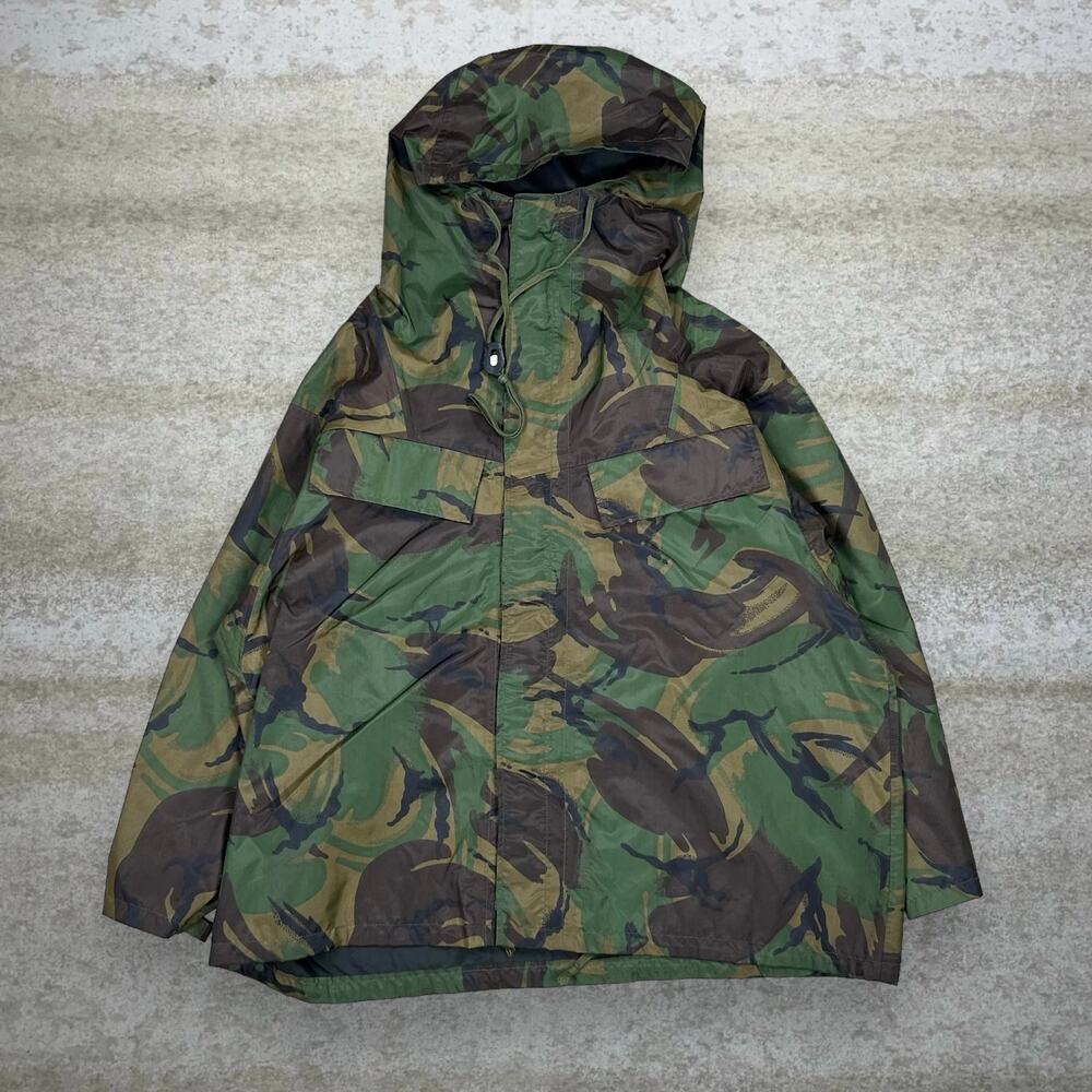 Vintage 90s Military Camo Jacket Mens XL Woodland Water Proof Hooded Full Zip